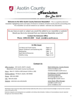 WSU Asotin County Extension Newsletter, October-December 2019