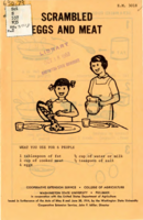 Scrambled eggs and meat