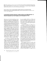 Independent scientific review in natural resources management: A recent example from the Tongass Land Management Plan
