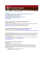 Master Gardener Program Newsletter, March 2013