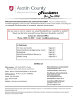 WSU Asotin County Extension Newsletter, October-December 2018