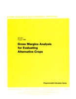 Gross margins analysis for evaluating alternative crops