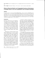 Effects of Race-day Weather and Topographic Severity on Performance in Duathlon Races:  Inter-race Comparisons from the Pacific Northwest