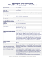 PMMA-g-SOY as a sustainable novel dielectric material