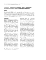 Influence of temperature on incubation rates of Coho Salmon (Oncorhynchus kisutch) from ten Washington populations