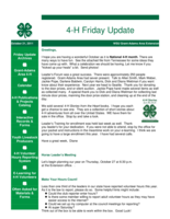 4-H Friday Update, October 21, 2011