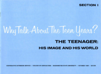 Why talk about the teen years? Section I: The teenager: his image and his world