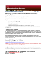 Master Gardener Program Newsletter, May 2011