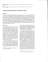 A predictive population model for cougars in Oregon