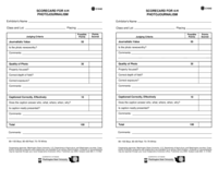 Scorecard for 4-H Photojournalism