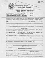 Washington state 4-H club record: Field crops record