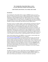The Columbia River Basin Ethnic History Archive: A tri-state online history database and learning center
