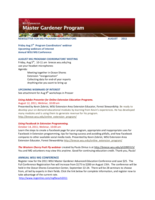 Master Gardener Program Newsletter, August 2011