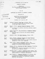 A selected list of books on community planning