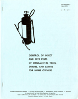 Control of insect and mite pests of ornamental trees, shrubs, and lawns for home owners