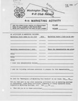 Washington state 4-H club record: 4-H marketing activity