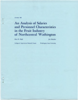 An analysis of salaries and personnel characteristics in the fruit industry of northcentral Washington