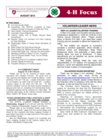 WSU Yakima County Extension 4-H Focus, August 2015
