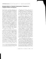 Biological Effects of Petroleum Hydrocarbons:  Predictions of Long-term Effects and Recovery