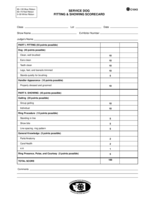 Scorecard for Service Dog Fitting and Showing