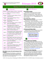 WSU Kittitas County Extension 4-H Focus, February 2019