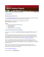 Master Gardener Program Newsletter, August 2014