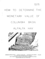 How to determine the monetary value of Columbia basin alfalfa hay