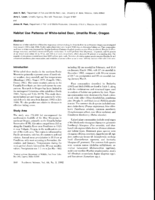 Habitat Use Patterns of White-tailed Deer, Umatilla River, Oregon