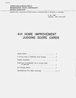 4-H Home improvement judging score cards