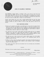 Care of children at meetings