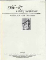 College catalog, 1986 Supplement