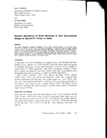 Relative Abundance of Small Mammals in Four Successional Stages of Spruce-Fir Forest in Idaho