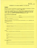 Recommendation for honorary membership in Mu Beta Beta