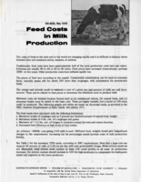 Feed costs in milk production