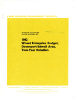 Farm business management reports: 1982 wheat enterprise budget, Davenport-Edwall area, two-year rotation