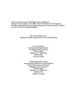 Why We Do What We Do: Exploring Priorities within Public Services Librarianship