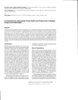 A framework for addressing forest health and productivity in Eastern Oregon and Washington