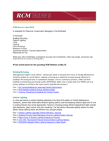 RCM News, April 2016