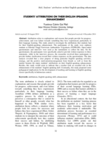 Students' attributions on their English speaking enhancement