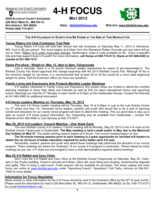 WSU Klickitat County Extension 4-H Focus, May 2013
