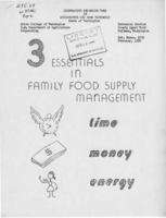 3 Essentials in family food supply management: time, money, energy