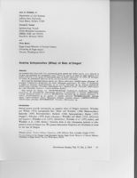 Acarine Ectoparasites (Mites) of Bats of Oregon