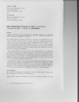 New Distributional Records of Ticks (Ornithodoros concanensis and O. kelleyi) in Washington