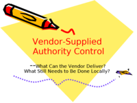 Vendor-Supplied Authority Control