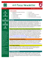 WSU Whitman County Extension 4-H Focus Newsletter, April 30, 2019