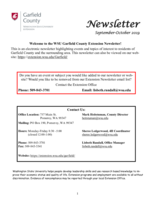 Garfield County Extension Newsletter, September-October 2019