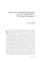 Jack London's Allegorical Landscapes: "The God of His Fathers," "The Priestly Prerogative"