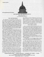 1977 agricultural and food issues. Crop insurance and disaster payments