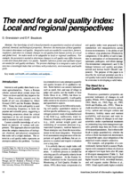 The need for a soil quality index: local and regional perspectives