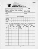 Washington state permanent 4-H club record